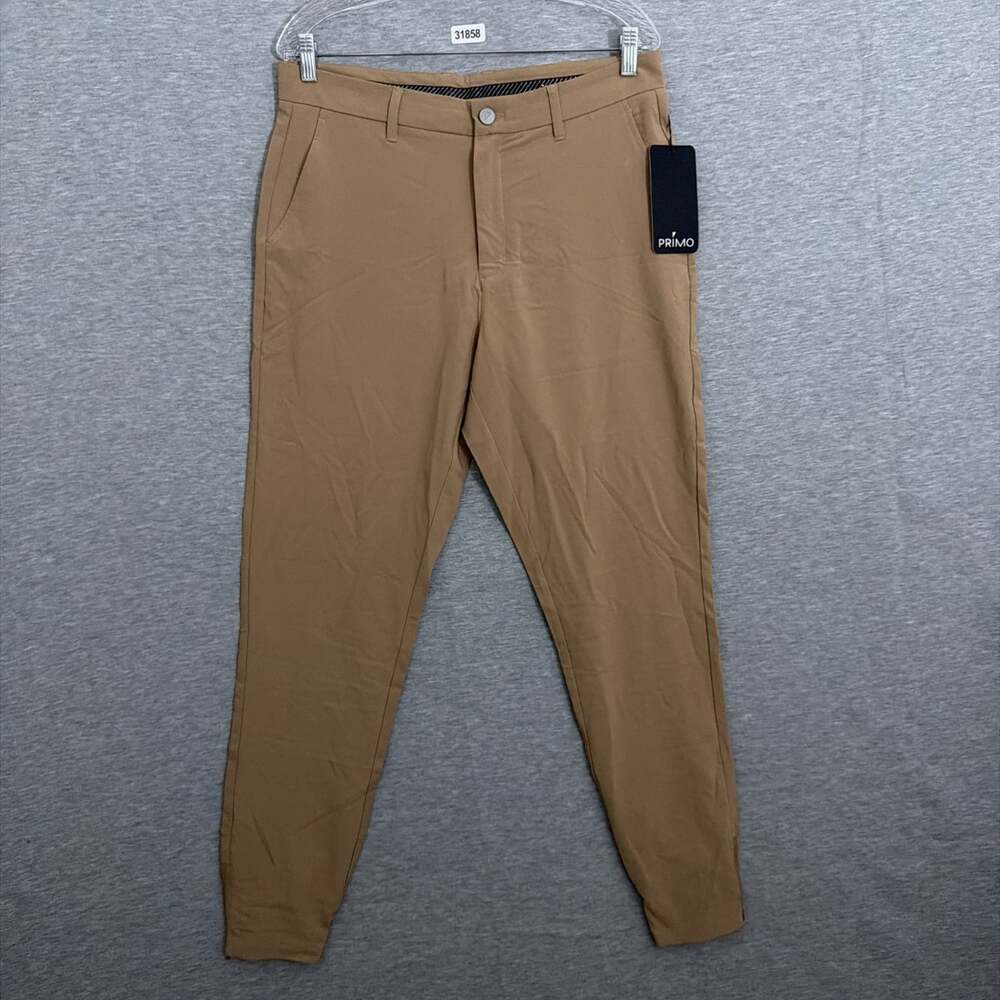 Primo Golf Men's Size 33 Tall Khaki Beige Stretch Golf Performance Jogger Pants
